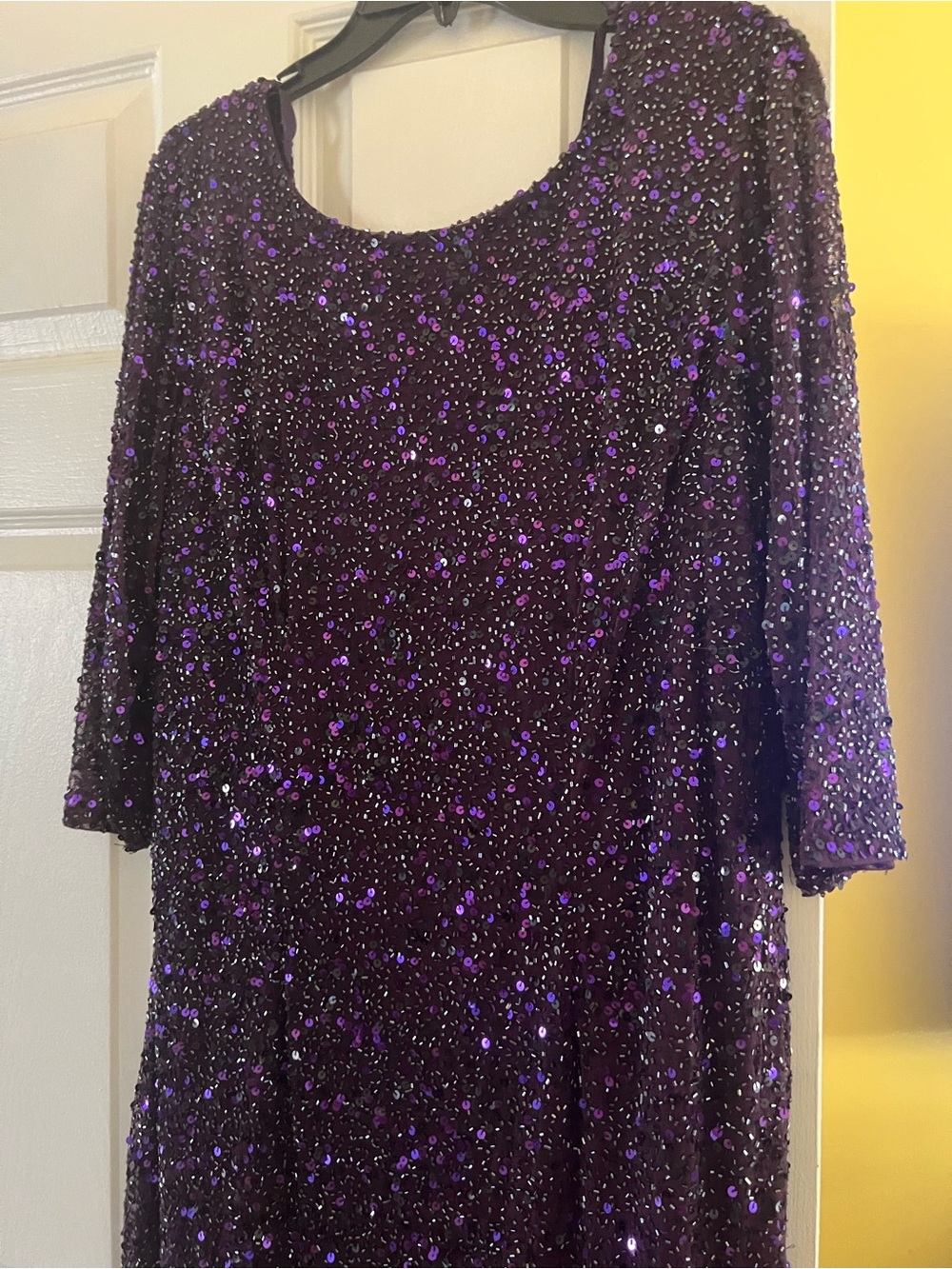 Pisarro Nights Purple Sequin Long Sleeve Dress